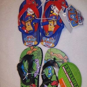2 pair toddler TMNT Paw Patrol Sandals Sz S 5/6